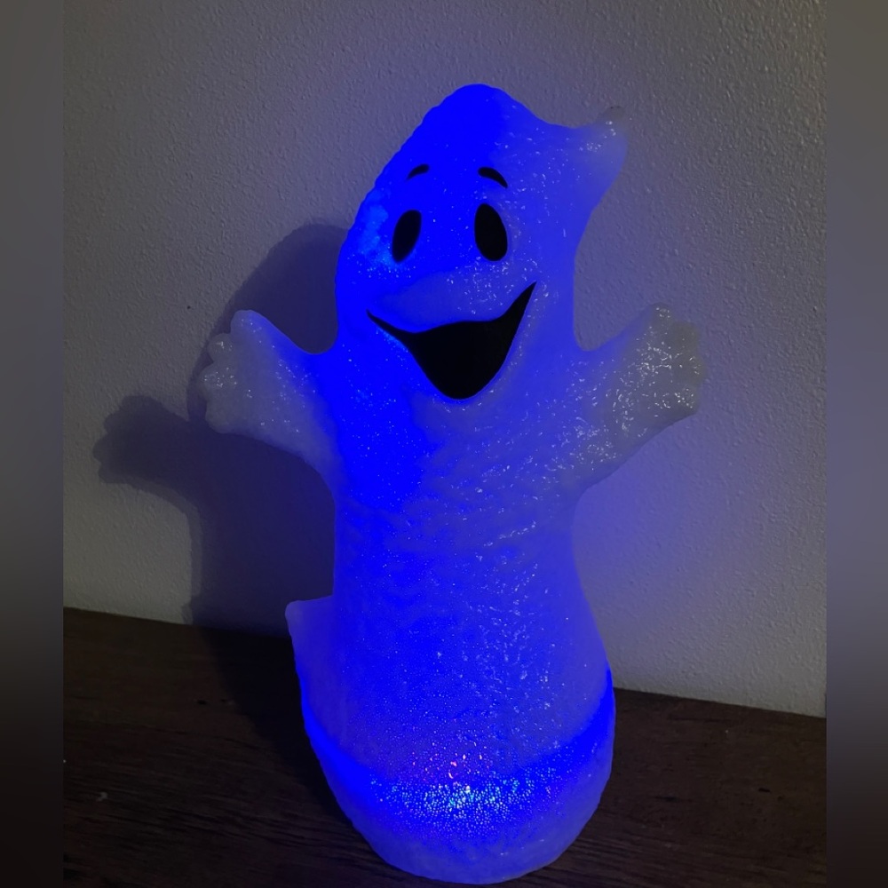 LED fiber optic type melted plastic popcorn changing color ghost lamp battery - Picture 2 of 10